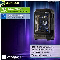 Sedatech PC Gamer Tower • Intel i7-12700KF • RTX4070 • 32Go RAM • 2To SSD M.2 • Windows 11