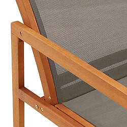 Acheter vidaXL Chaise de jardin Gris Bois d'eucalyptus solide et textilène