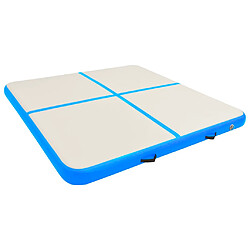 vidaXL Tapis gonflable de gymnastique avec pompe 200x200x10cm PVC Bleu