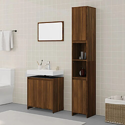 vidaXL Ensemble de meubles de salle de bain 3 pcs Chêne marron