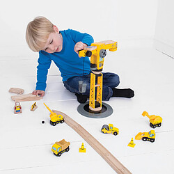 Avis Bigjigs Rail Ensemble de construction de grue jaune