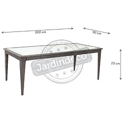 Avis Aubry Gaspard Table de jardin en polyrésine et verre noir