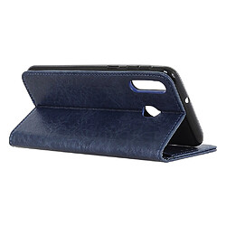 Wewoo Housse Coque Étui à rabat horizontal magnétique en cuir rétro Crazy Horse Texture pour Huawei Y6 2019avec support et fentes cartes et cadre photo bleu