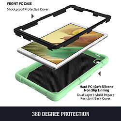 Coque en TPU + silicone avec béquille en forme de papillon et bandoulière vert pour votre Samsung Galaxy Tab A7 Lite 8.7 pouces