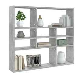 Avis Maison Chic Étagère murale flottante,Etagère de rangement Gris béton 90x16x78 cm Aggloméré -MN66586