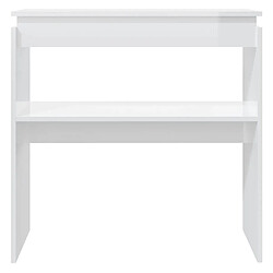 Avis vidaXL Table console blanc brillant 80x30x80 cm bois d'ingénierie