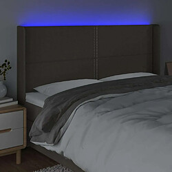 Acheter Maison Chic Tête de lit moderne à LED lumineuse pour chambre - Décoration de lit Taupe 163x16x118/128 cm Tissu -MN40653