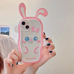 GUPBOO Étui pour iPhone12 Ligne timide lapin mignon étui pour téléphone portable fille