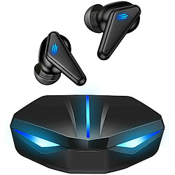 Chrono Écouteurs de jeu sans fil, écouteurs Bluetooth V5.0 à faible latence de 65 ms, casque à réduction de bruit à 3 trous, écouteurs intra-auriculaires TWS bimode pour les joueurs Call of Duty(noir)