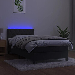 Avis vidaXL Sommier à lattes de lit avec matelas et LED Gris foncé 80x200cm