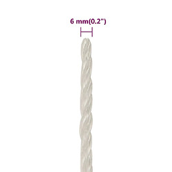 vidaXL Corde de travail Blanc 6 mm 250 m polypropylène pas cher