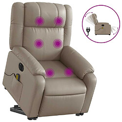 vidaXL Fauteuil inclinable de massage électrique cappuccino similicuir