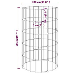 Maison Chic Jardinières,Lits surélevés - Bac à fleurs - pot de fleur à gabion circulaires 4 pcs Ø30x50/100/150/200 cm -GKD29670 pas cher