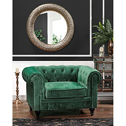 Beliani Fauteuil CHESTERFIELD Velours Vert émeraude