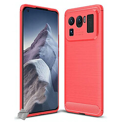 Htdmobiles Coque silicone gel carbone pour Xiaomi Mi 11 Ultra 5G + film ecran - ROUGE