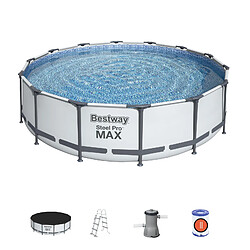 Piscine Hors-sol Tubulaire Bestway Steel Pro Max 427x107 cm Épurateur à Cartouche de 3 028 L/H Bâche et Échelle