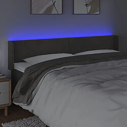 Avis vidaXL Tête de lit à LED Gris foncé 203x16x78/88 cm Velours