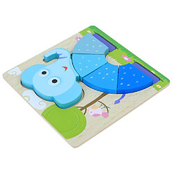 Cartoon Cognitive Wooden Jigsaw Puzzles Enfants Bébé Jouet Éducatif Éléphant pas cher