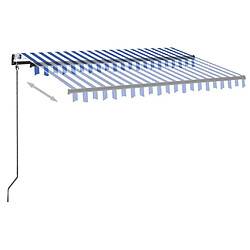 Avis Maison Chic Auvent automatique | Store banne extérieur | Marquise capteur de vent/LED 300x250 cm Bleu et blanc -MN17962