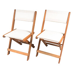 Habitat Et Jardin Lot de 2 chaises pliantes en bois exotique Seoul - Maple - Beige