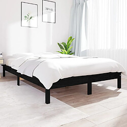 vidaXL Cadre de lit sans matelas noir bois massif 