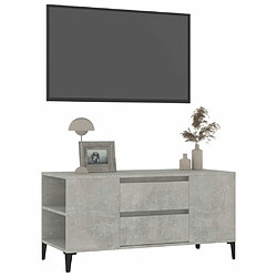 Acheter Maison Chic Meuble TV scandinave - Banc TV pour salon Gris béton 102x44,5x50 cm Bois d'ingénierie -MN98281