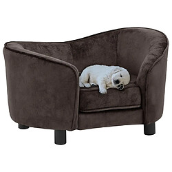 vidaXL Canapé pour chien Marron 69x49x40 cm Peluche