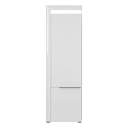 Dansmamaison Armoire 2 portes Blanc Brillant à LED - KIELE