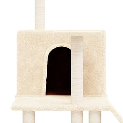 Acheter Helloshop26 Arbre à chat meuble tour grimper jouet grattage grattoir escalade plateforme avec griffoirs en sisal 109 cm crème 02_0022453