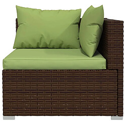 Acheter Maison Chic Salon de jardin 5 pcs + coussins - Mobilier/Meubles de jardin - Table et chaises d'extérieur résine tressée marron -MN74763