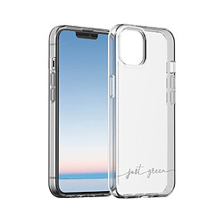 BIGBEN Coque iPhone 13 Infinia Transparente - 100% Plastique recyclé Just Green