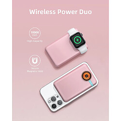 SANAG Powerduo 2-En-1 Powerbank À Induction Rapide Pour Iphone Et Montre 10000Mah, Charge Sans Fil, Design Compact Et Léger, Idéal Pour Les Voyages Et L'Utilisation Quotidienne, Haute Performance