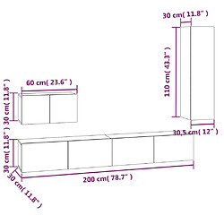 vidaXL Ensemble de meubles TV 4 pcs Sonoma gris Bois d'ingénierie pas cher