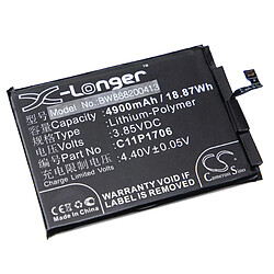 vhbw batterie remplace Asus 0B200-02870200, C11P1706 (1ICP5/65/87) pour téléphone portable smartphone (4900mAh, 3.85V, Li-Polymère)