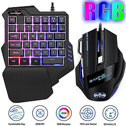 Universal Souris de jeu 3200dpi 7 boutons RVB Flux LED optique USB Wired Mouse PC Desktop