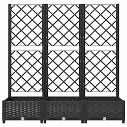 Acheter Maison Chic Jardinière,Bac à fleurs avec treillis - pot de fleur Noir 120x40x121,5 cm PP -GKD62611