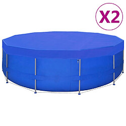 vidaXL Couvertures de piscine 2 pcs PE Ronde 540 cm 90 g/m²