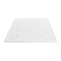 Avis Vente-Unique Surmatelas 140 x 190 cm luxe mémoire de forme coutil aloe vera ép.5cm - LACETO de NATUREA