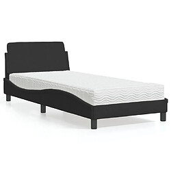 Vidaxl Lit avec matelas noir 90x190 cm velours