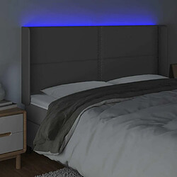 Avis Maison Chic Tête de lit moderne à LED lumineuse pour chambre - Décoration de lit Gris 203x16x118/128 cm Similicuir -MN25252