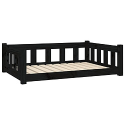 vidaXL Lit pour chien noir 95,5x65,5x28 cm bois de pin solide