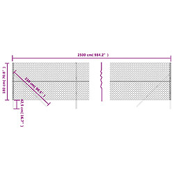 Acheter vidaXL Clôture à mailles losangées anthracite 1,8x25 m