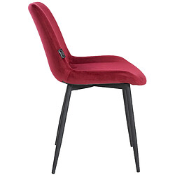 Avis Decoshop26 Chaise de salle à manger design moderne assise en velours rouge et pieds en métal noir 10_0002155