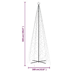 vidaXL Arbre de Noël cône 1400 LED Blanc froid 160x500 cm pas cher