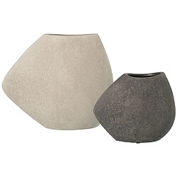 Ensemble de 2 Vases Alexandra House Living Blanc Gris Céramique 22 x 13 x 20 cm + 34 x 16 x 29 cm