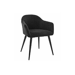 Acheter Vente-Unique Lot de 2 chaises BIBO - avec accoudoirs - Effet velours & métal - Noir