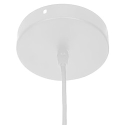 Pegane Lampe suspendue, Suspension luminaire en fer blanc et bois de jute coloris naturel - diamètre 38 x Hauteur 28 cm