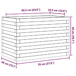 vidaXL Jardinière 70x40x46 cm bois de pin massif pas cher