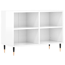 vidaXL Meuble TV blanc brillant 69,5 x 30 x 50 cm bois d'ingénierie