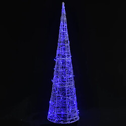 vidaXL Cône lumineux décoratif pyramide à LED Acrylique Bleu 90 cm